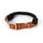 Handmade woven cotton dog collar in navy blue