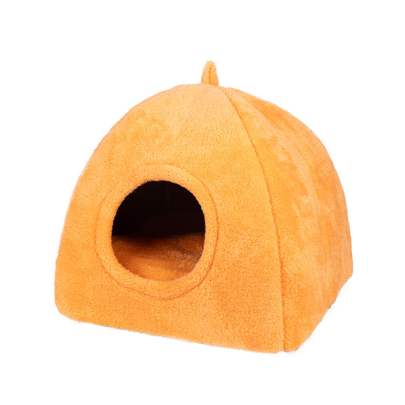 Enclosed triangle cat nest bed with cosy entrance opening, photo 12