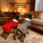 British style two-leg dog winter vest jacket in Grey, close-up detail