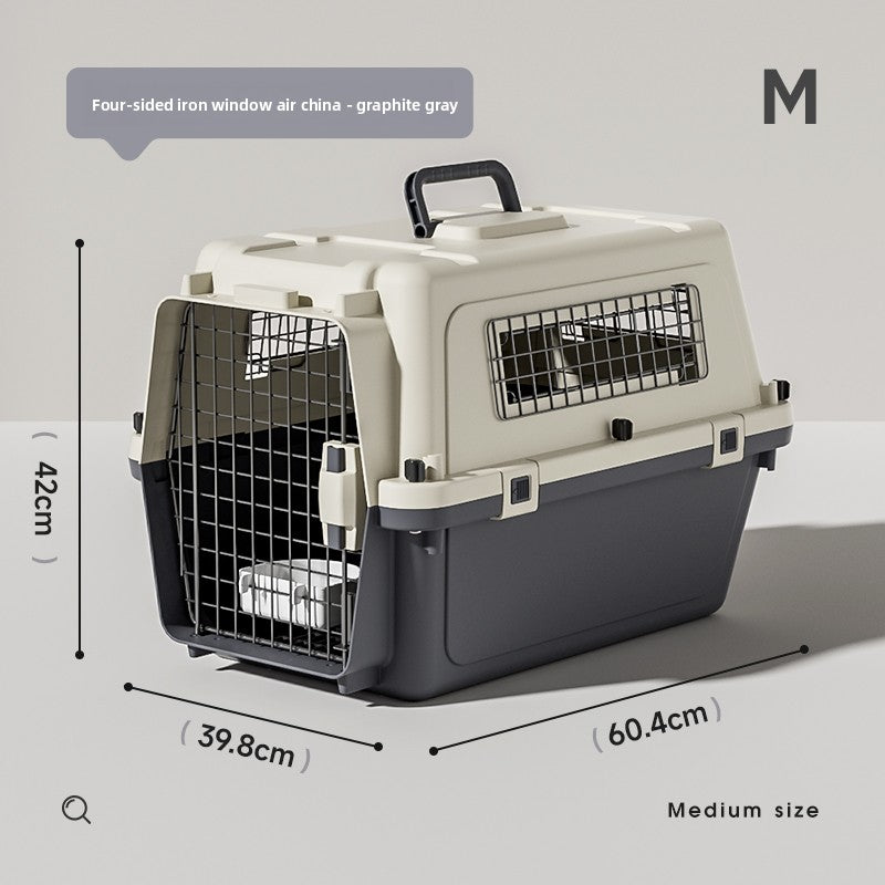 Plastic cat travel carrier with air vents and carry handle, photo 17
