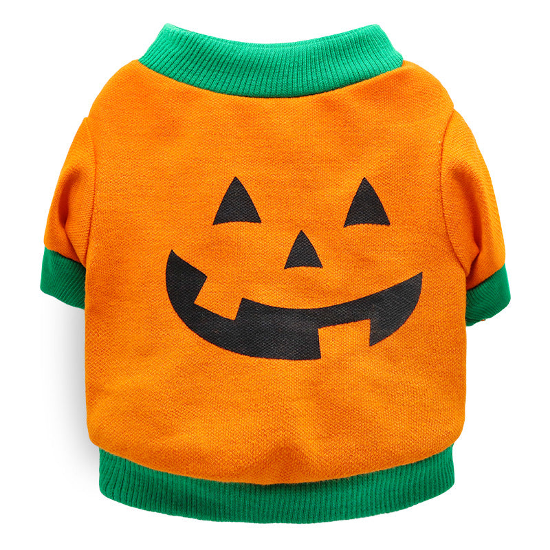 Cotton holiday pet T-shirt for small dogs and cats, showing size and shape