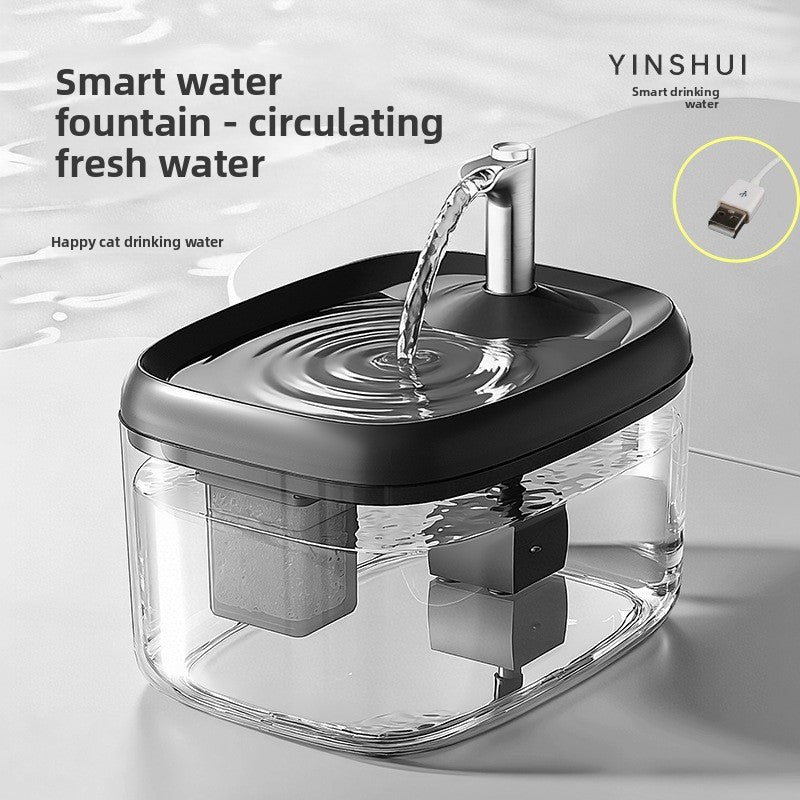 USB Automatic Pet Water Dispenser with Circulating Flow and Replaceable Cotton Filters