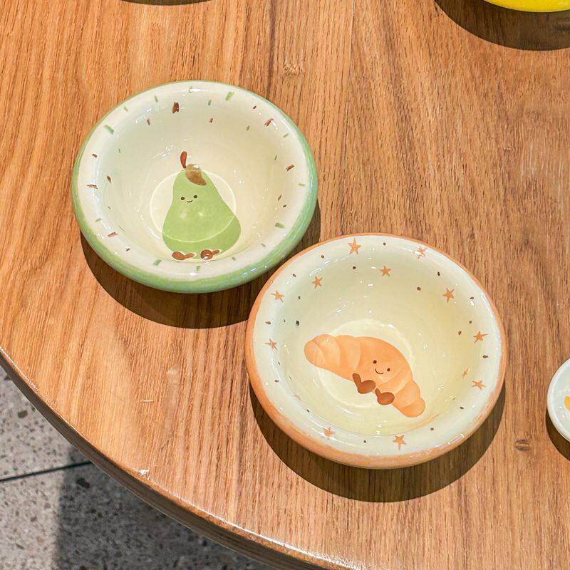 Fruit shaped ceramic pet bowls including banana and watermelon, view 12