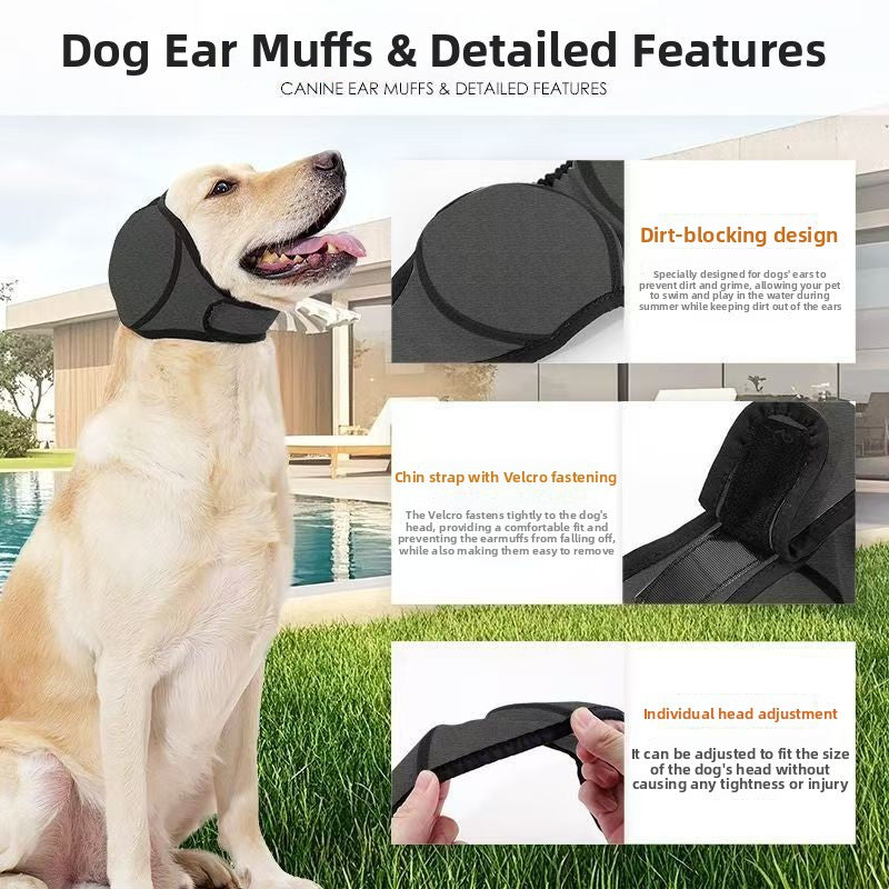 Adjustable padded dog ear muffs, available in 4 colours, image 3