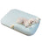 Cooling ice bean dog bed in sea blue with big eyes design