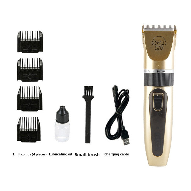 Quiet Electric Dog Grooming Clipper Kit with 8 Piece Accessory Set