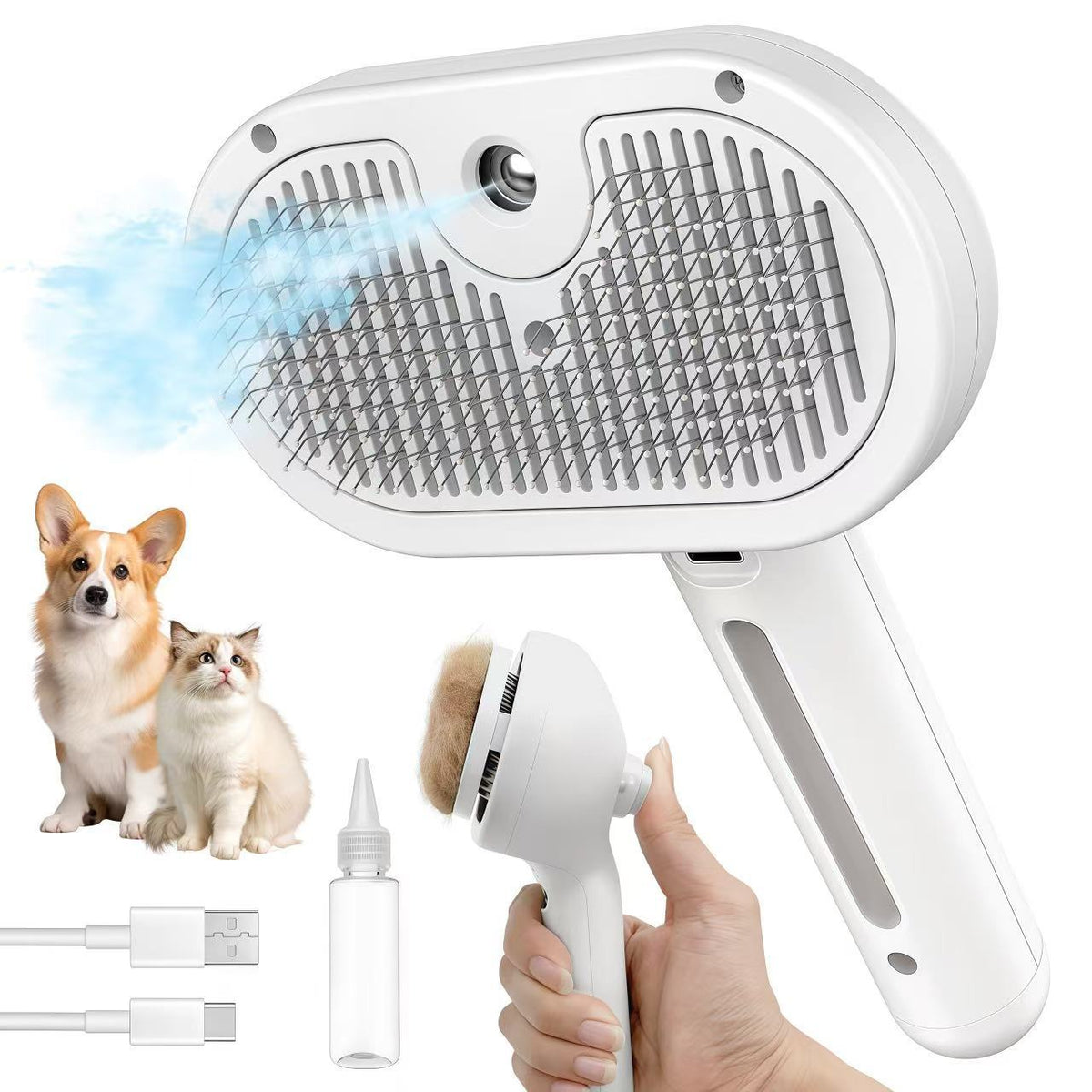 Spray Slicker Brush to Reduce Static and Flyaway Hair, Gift Boxed