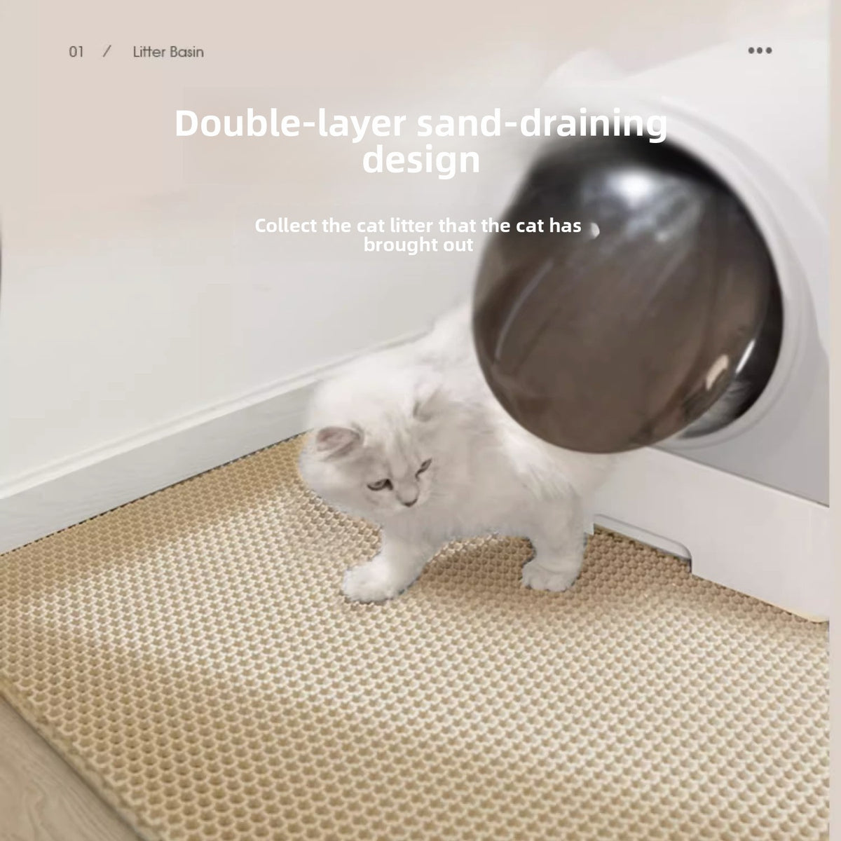 Foldable Double Layer Cat Litter Mat, Anti-Splash EVA