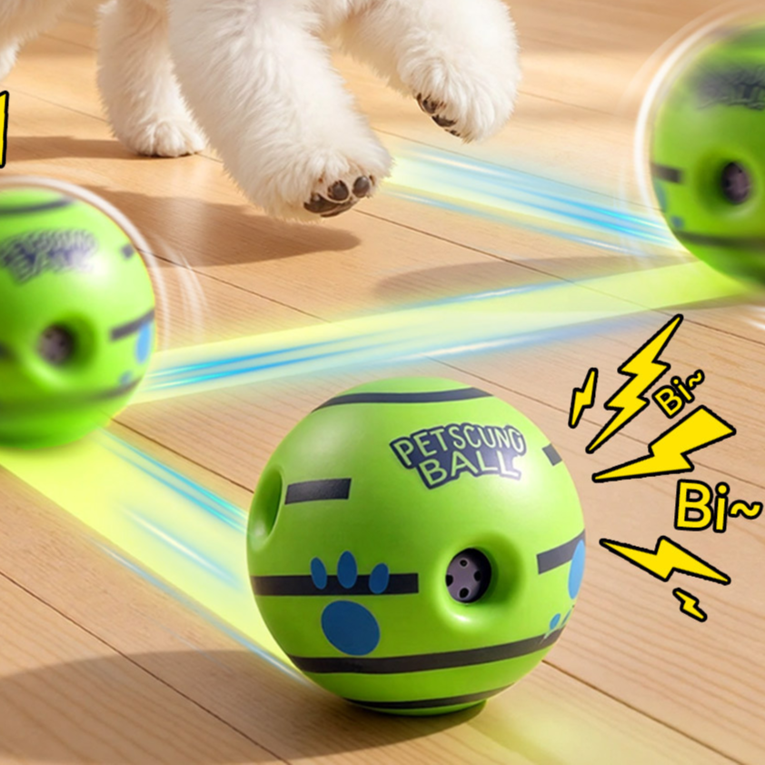 Rolling sound chew ball for dogs in three sizes, squeaky interactive toy - view 2