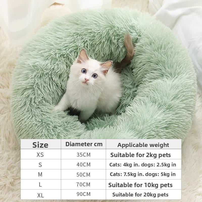 Long plush enclosed pet bed for cats and small dogs, view 13
