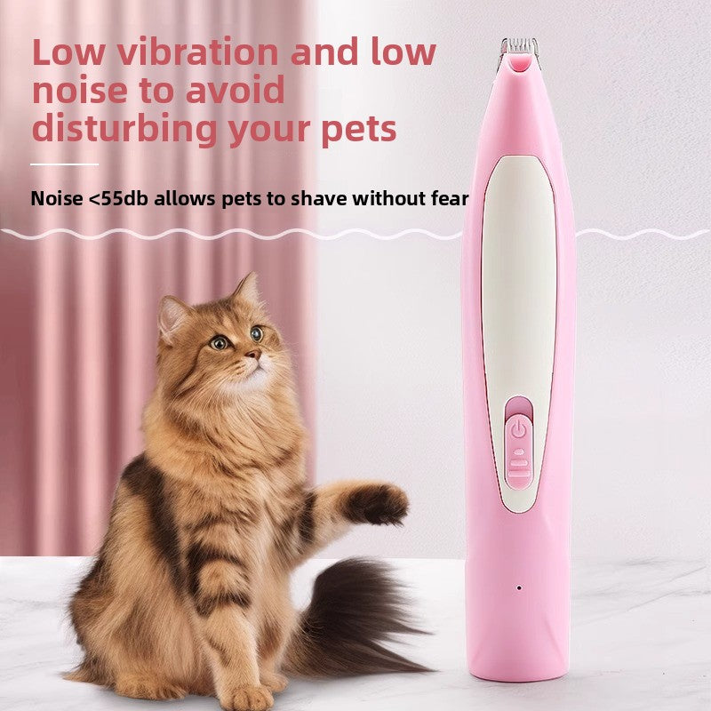 Mini Paw Hair Trimmer with LED Light, Battery or USB Rechargeable