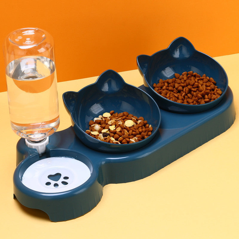 Automatic Pet Feeding Bowl with Water Dispenser