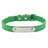 PU leather pet collar with ID tag and bell in Pink, material detail