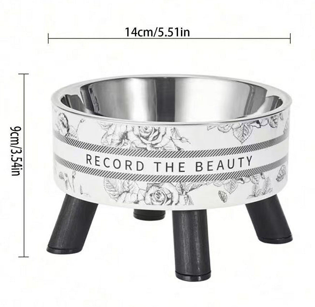 Elevated Pet Food Bowl with Stainless Steel Insert