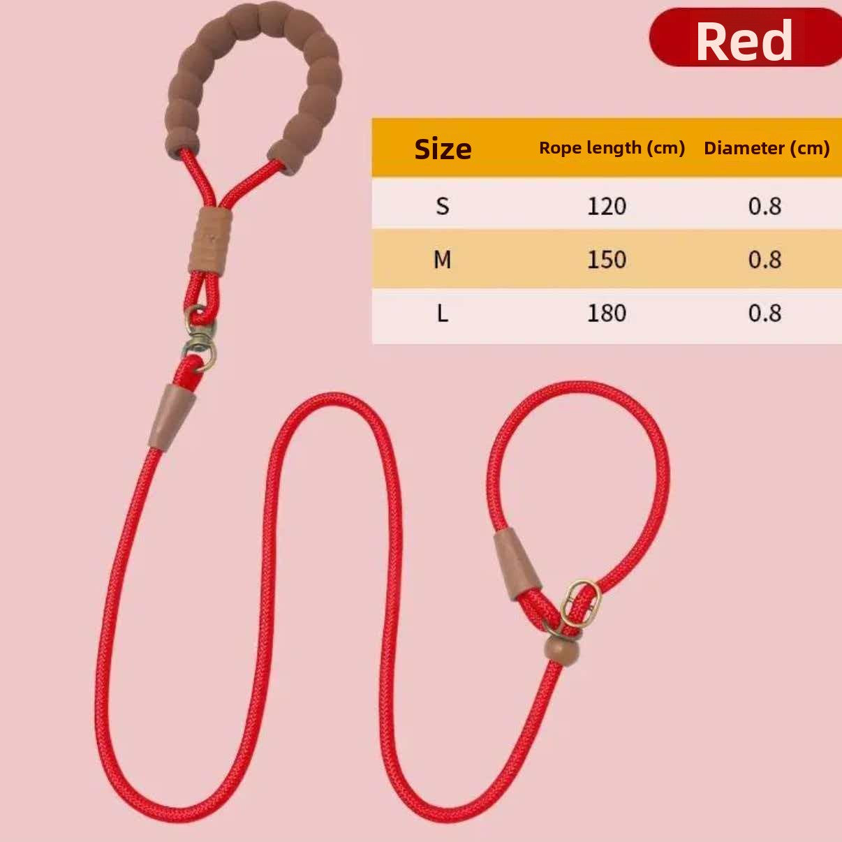Show-style nylon slip lead for dogs in 4 colour options
