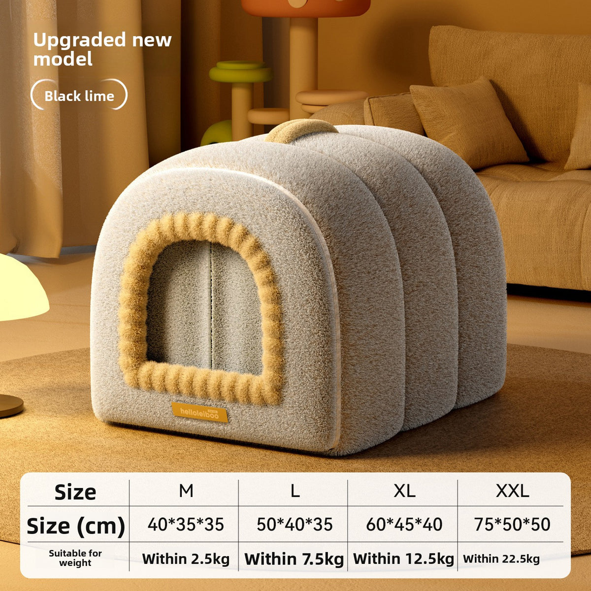 Enclosed pet bed with door curtain and removable pad for cats, photo 14