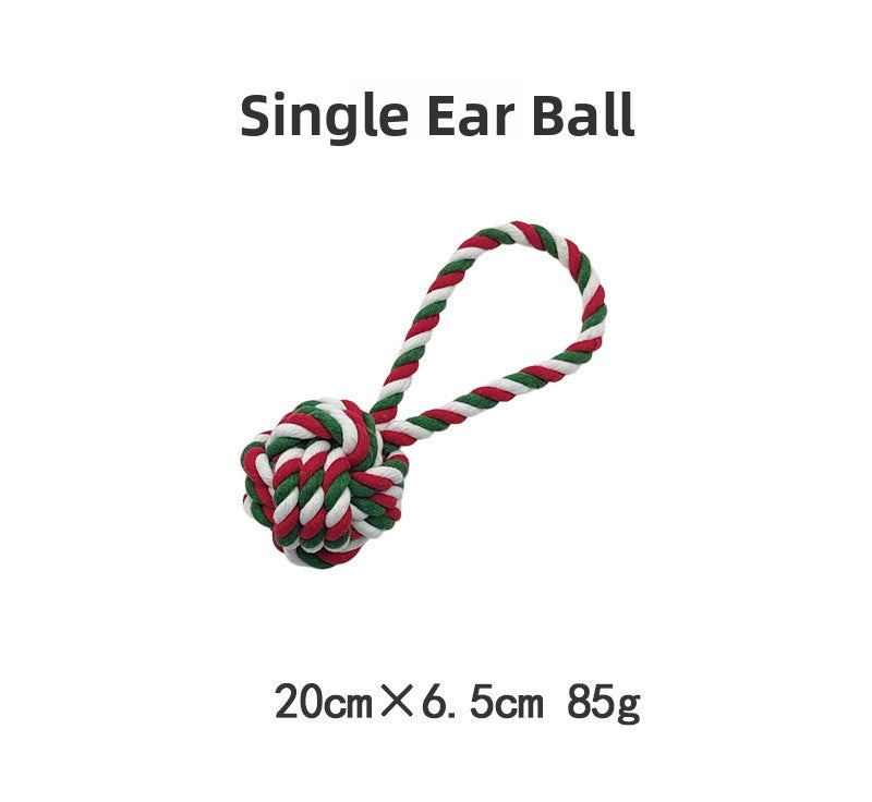 Christmas cotton rope dog toy set with knots for chewing and tug - view 16