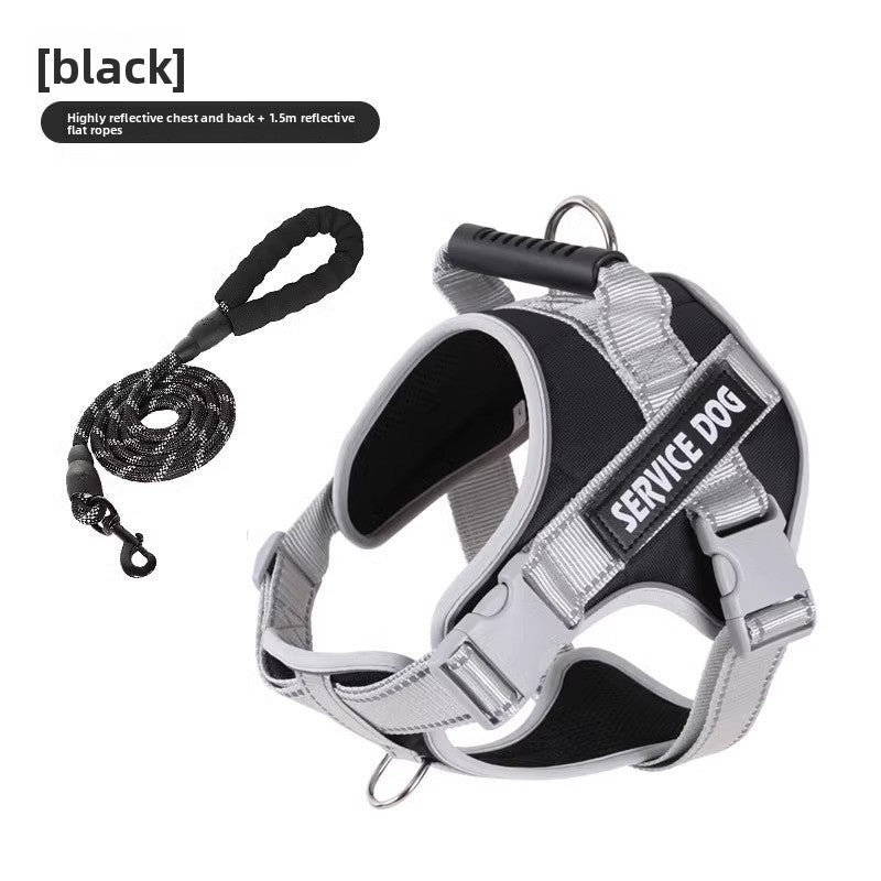 Reflective breathable dog vest harness with lead, product image 38