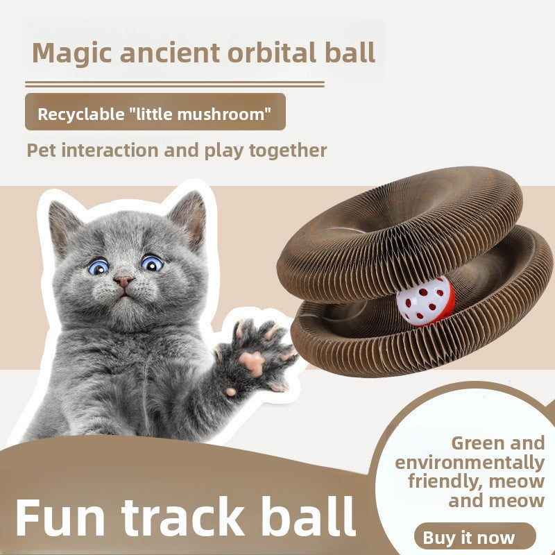 Pink foldable corrugated cardboard cat scratch board for cats