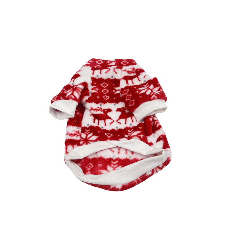 Christmas reindeer print fleece dog jumper, available in 2 colours, image 5