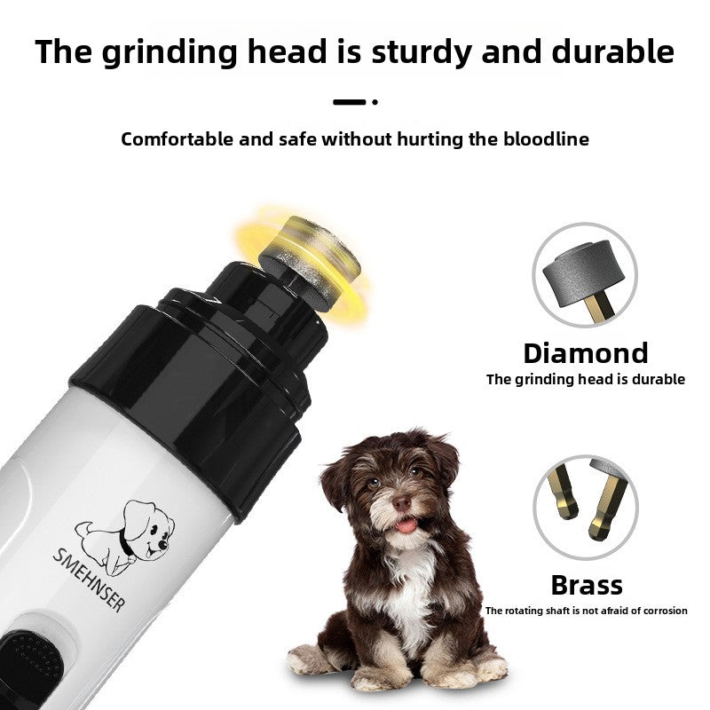 Quiet Electric Nail Grinder for Dogs and Cats, LED Claw Trimmer