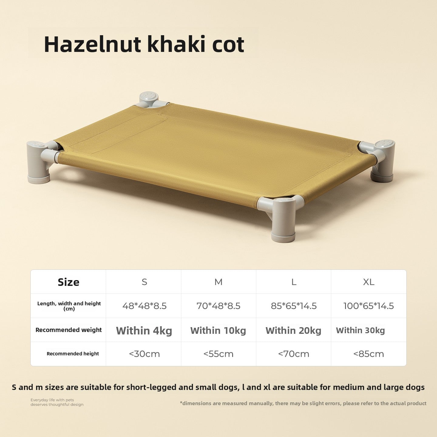 Waterproof raised dog cot with removable cover, second detail photo