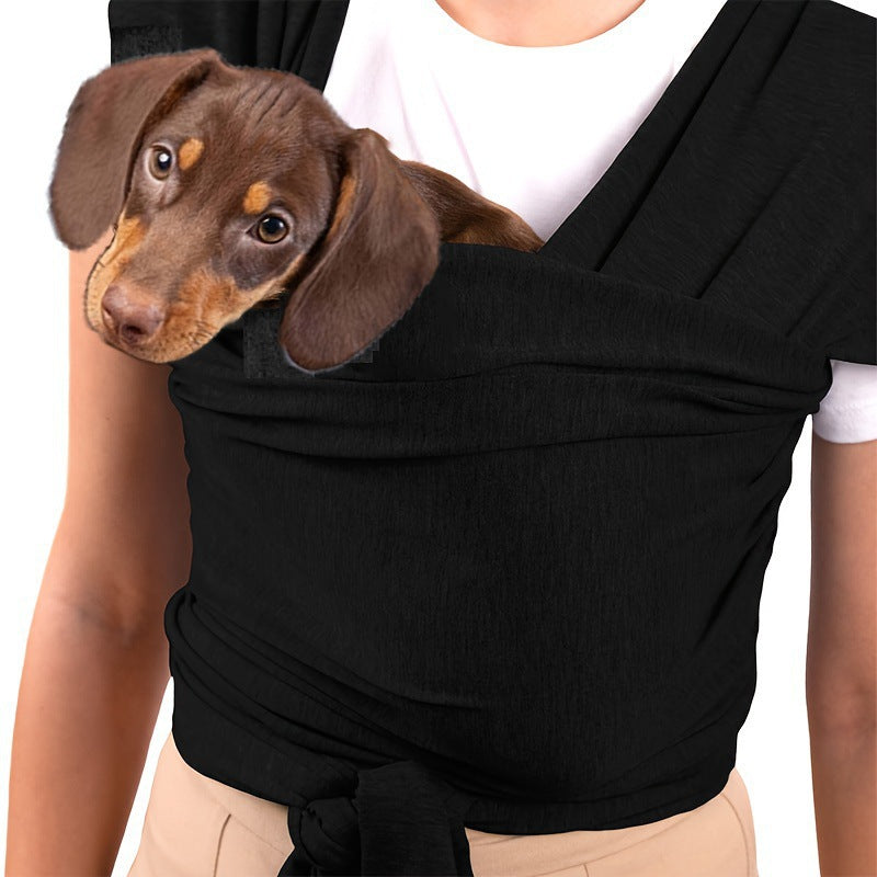 Front pet carrier sling for cats and small dogs in lilac, view 1