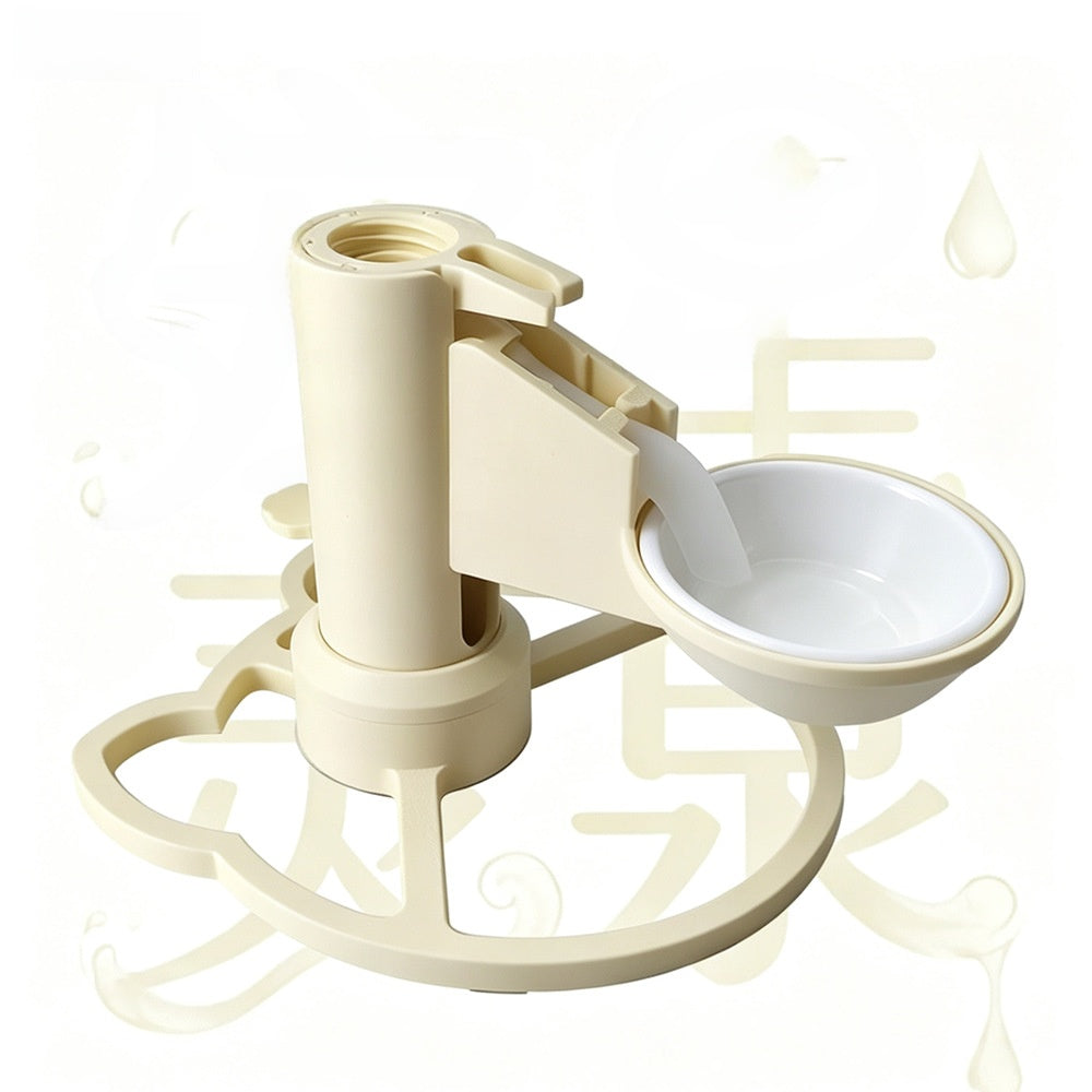 Gravity pet water dispenser bowl with anti-tip base in Raised Ceramic Bowl, Yellow