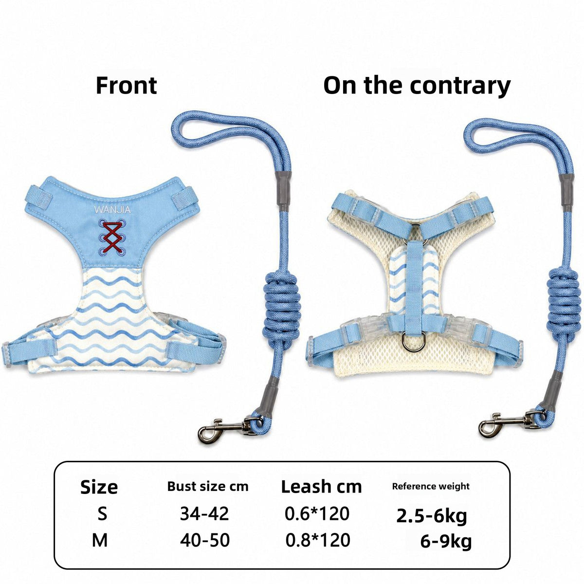 Breathable mesh small dog harness and lead set in 5 colour options