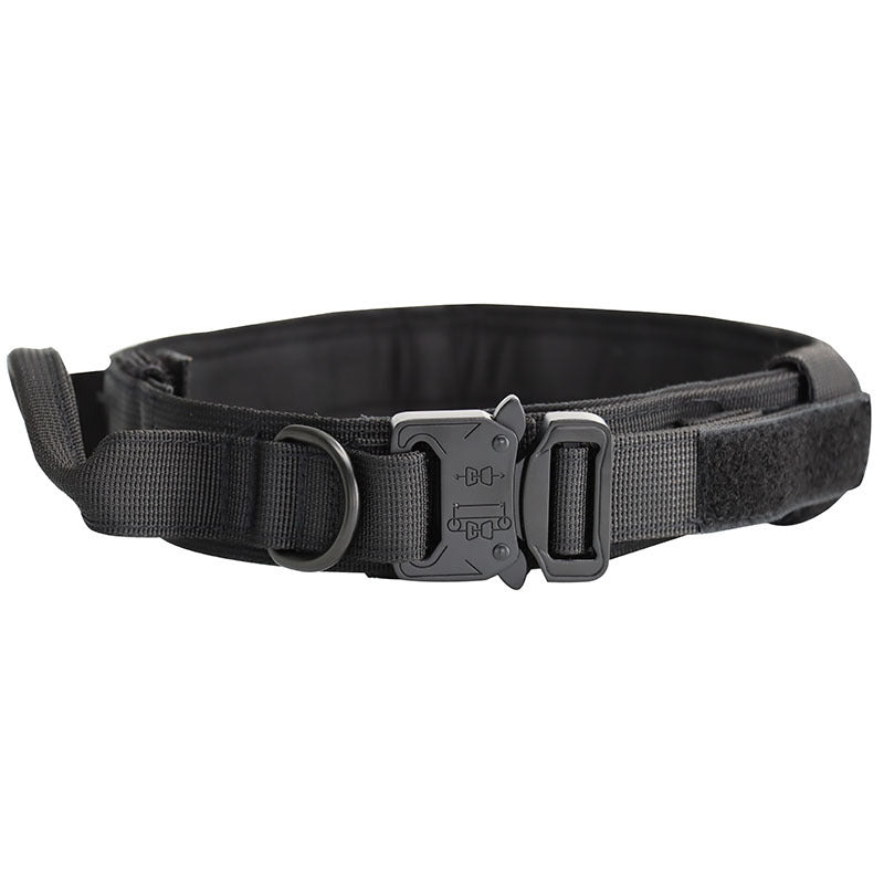 Khaki tactical dog collar and lead set for large dogs