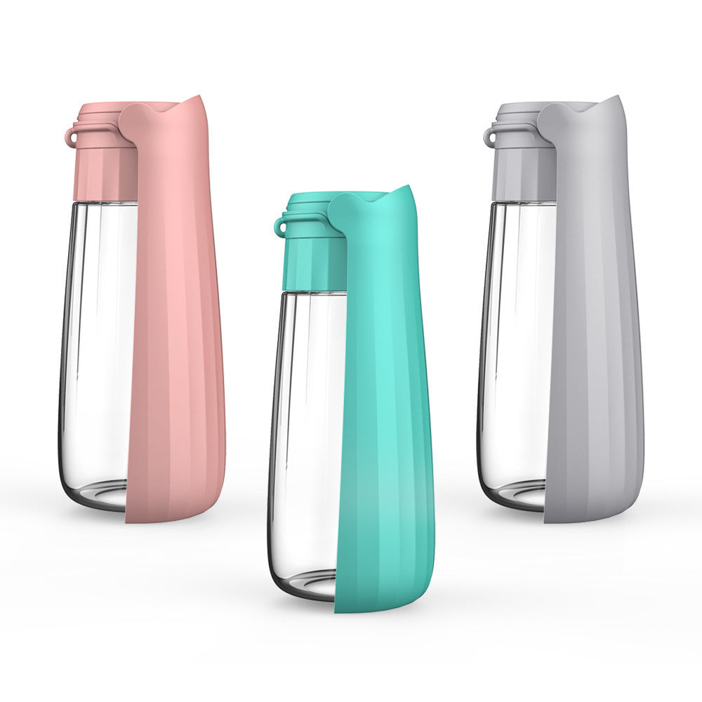 550ml dog walking water cup in Grey, side view