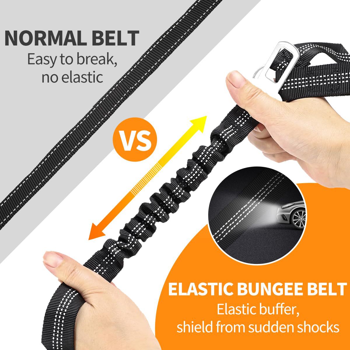 Elastic car seat belt lead for dogs, available from Pet Royale UK