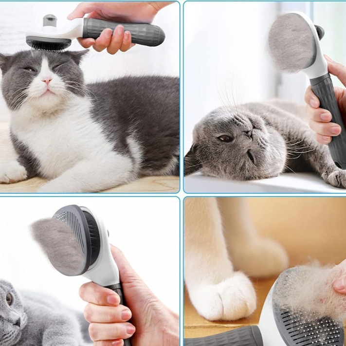 Self-Cleaning Fine-Tooth Dematting Comb for Dogs and Cats