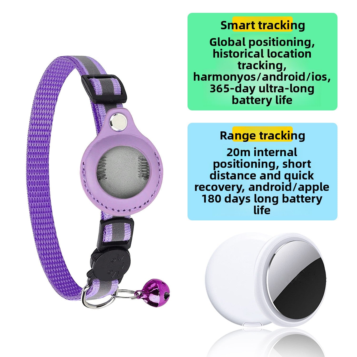 Reflective nylon dog tracking collar with locator, product image 16