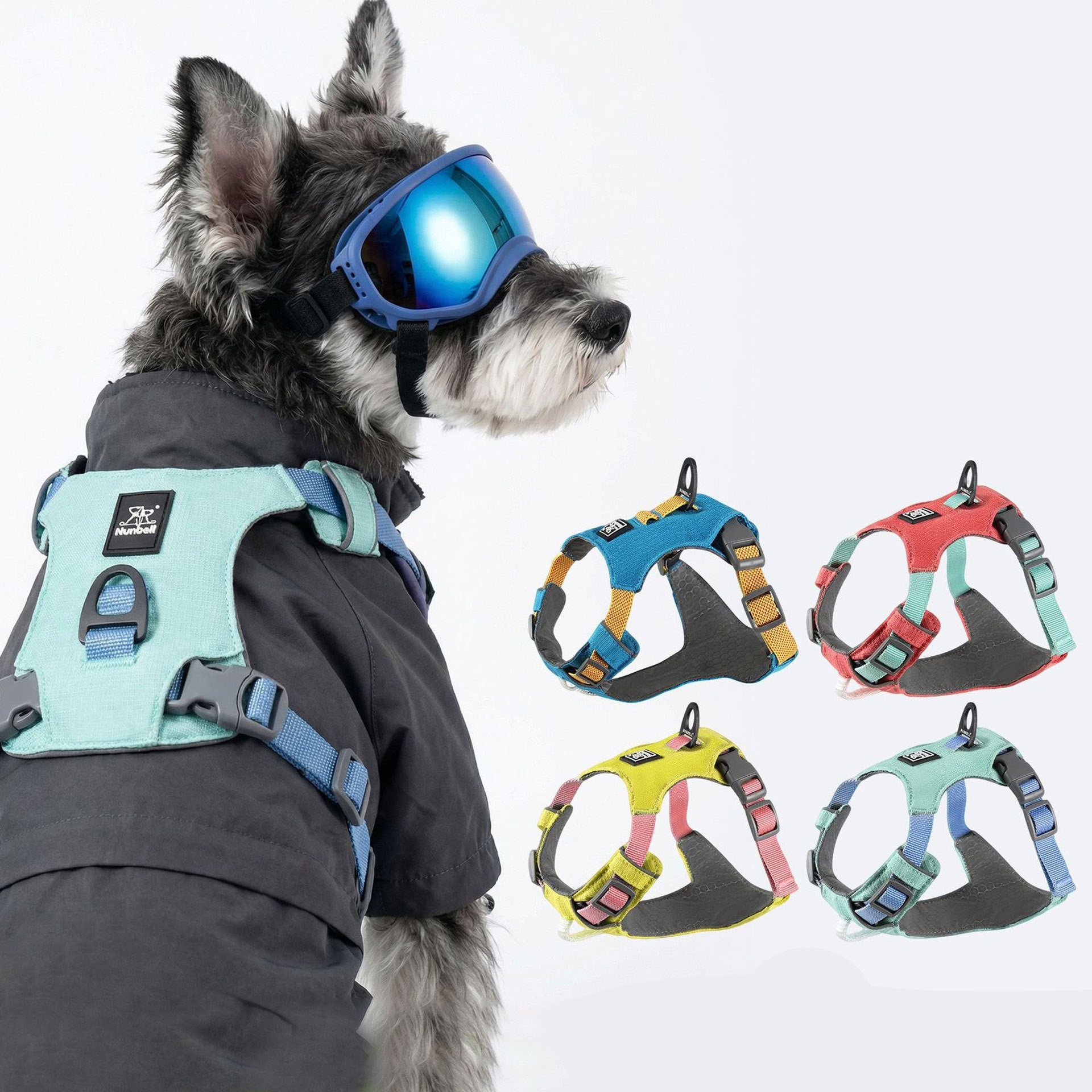 Double-layer breathable polyester dog harness with cushioned lining, product image 1