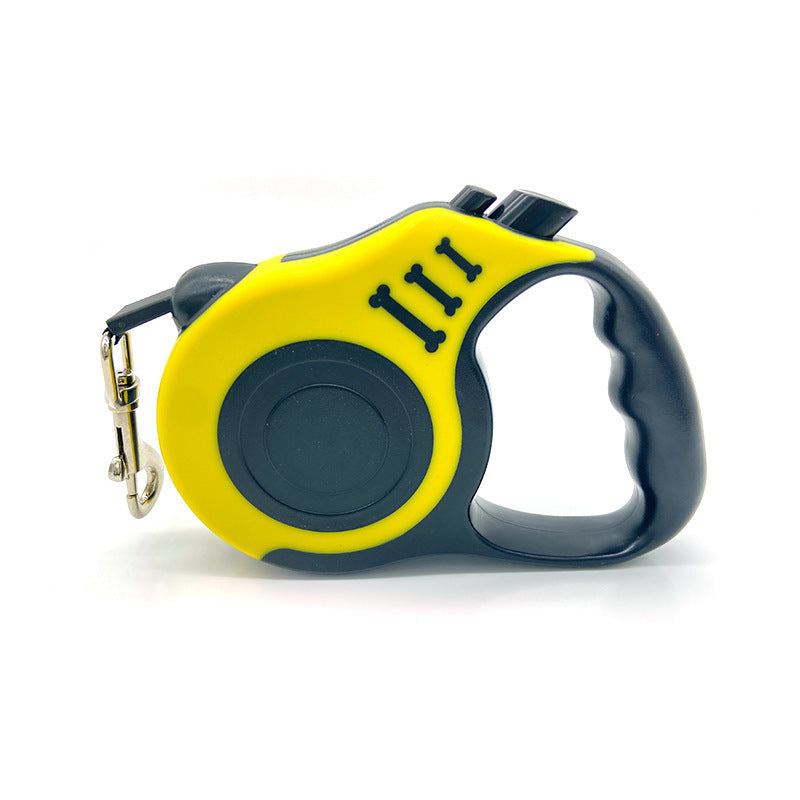 Automatic retractable dog lead in blue with compact handle