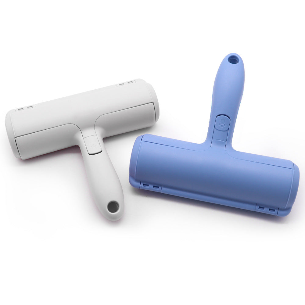 Blue reusable pet hair remover roller brush for sofas and clothes, photo 5