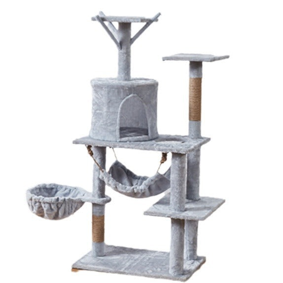 Compact cat climbing tree with hammock and posts, photo 5 of 14