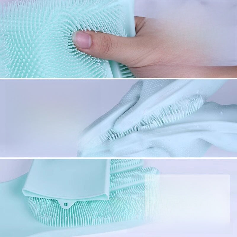 Anti-Scratch Silicone Bathing Gloves for Dogs and Cats
