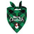 Christmas printed pet bandana for dogs and cats in Green Snowflake Letters, material detail
