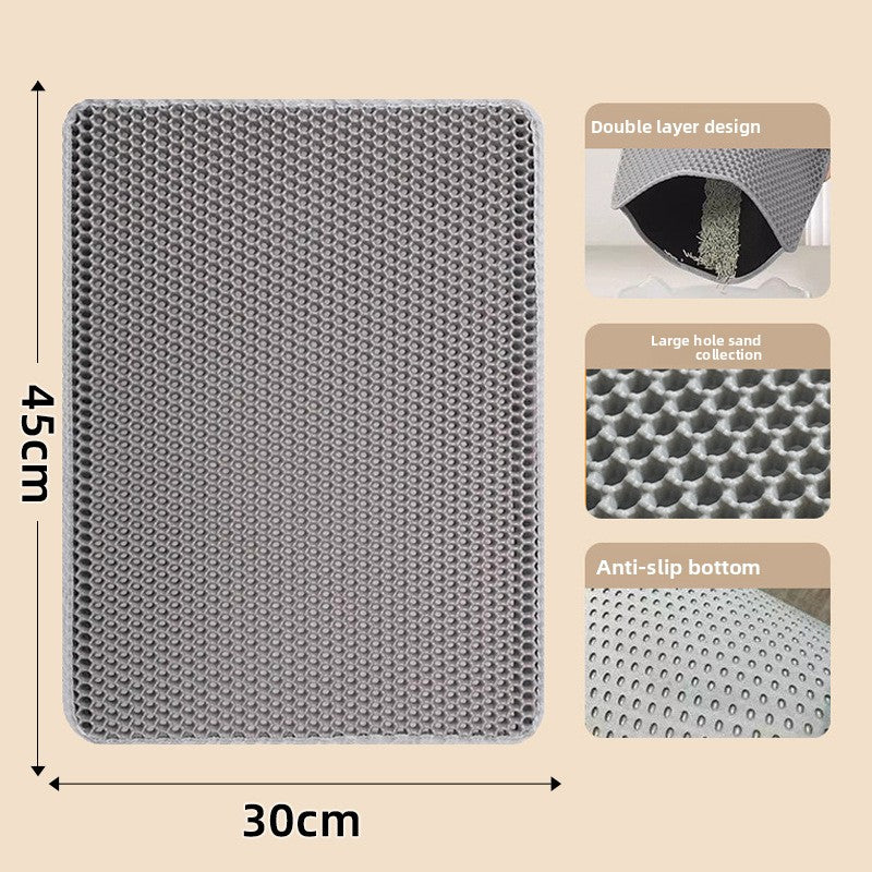 Washable Double Layer Cat Litter Mat, Anti-Tracking Floor Guard