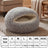 Grey bear paw shaped round plush pet bed, view 30