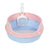 Round Semi-Enclosed Cat Litter Box with Shovel, Scratch Resistant