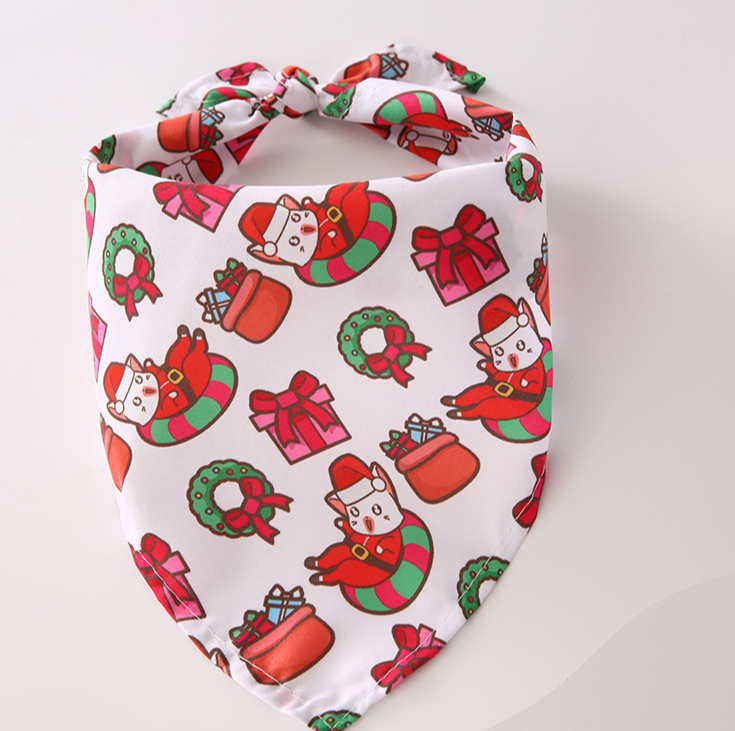 Floral pet bandanas in triangle and square styles