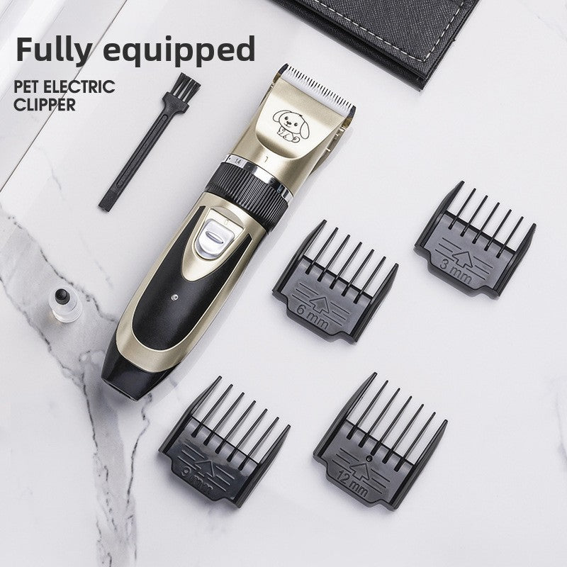 Cordless Pet Hair Clipper Set with Scissors and Comb Attachments