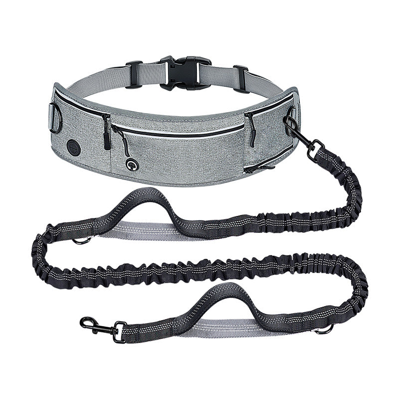 Hands-free reflective dog lead with waist bag in 4 colour options