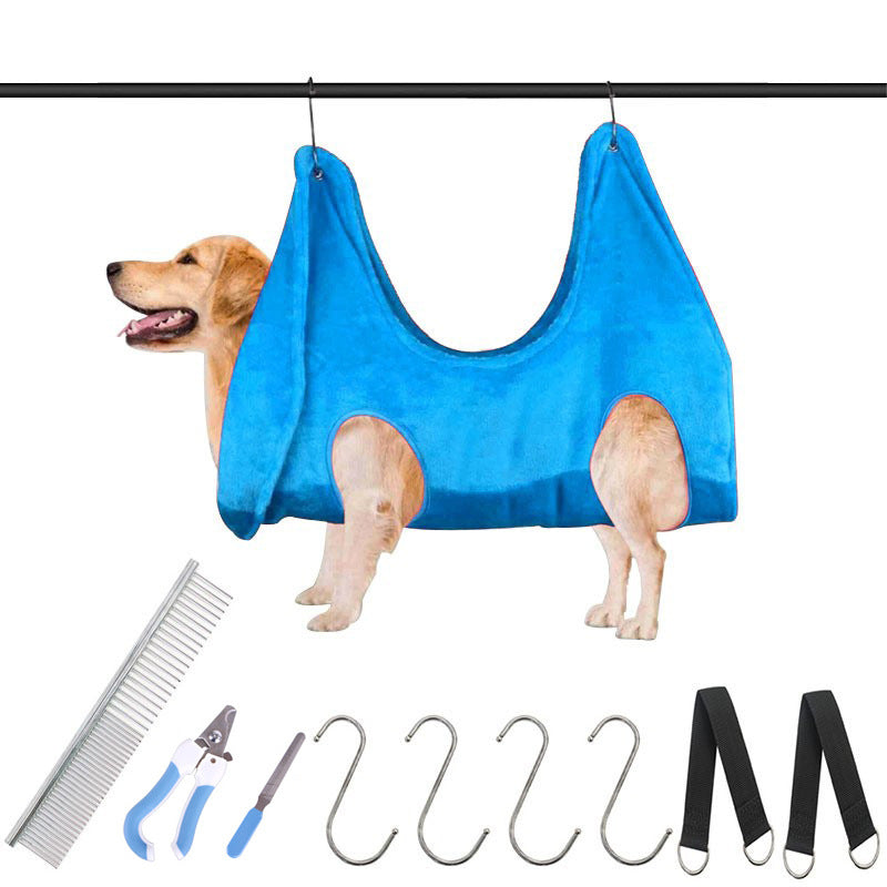 Fleece Grooming Hammock for Cats and Dogs, Soft Nail Trimming Sling