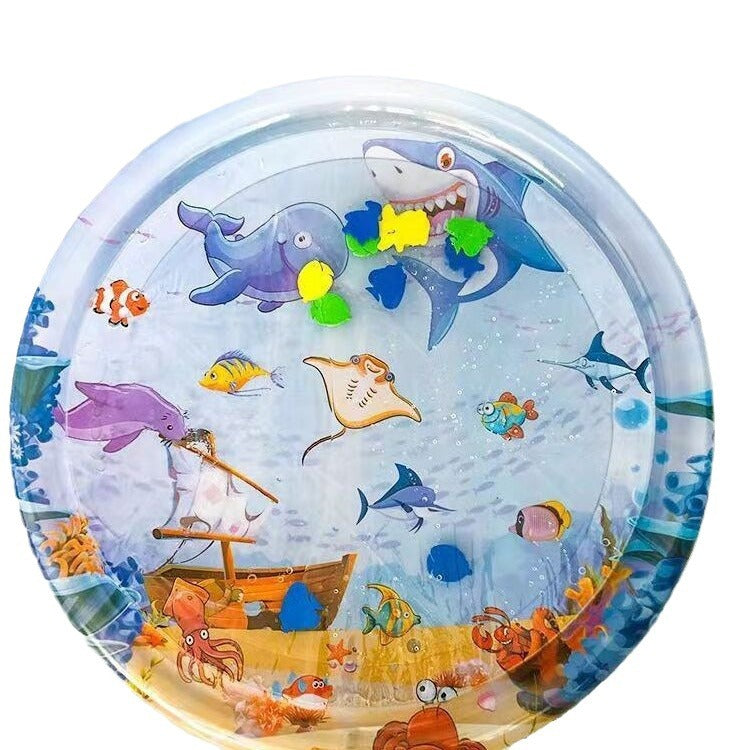 Water-filled inflatable pet cooling pad with sea print, photo 5 of 10