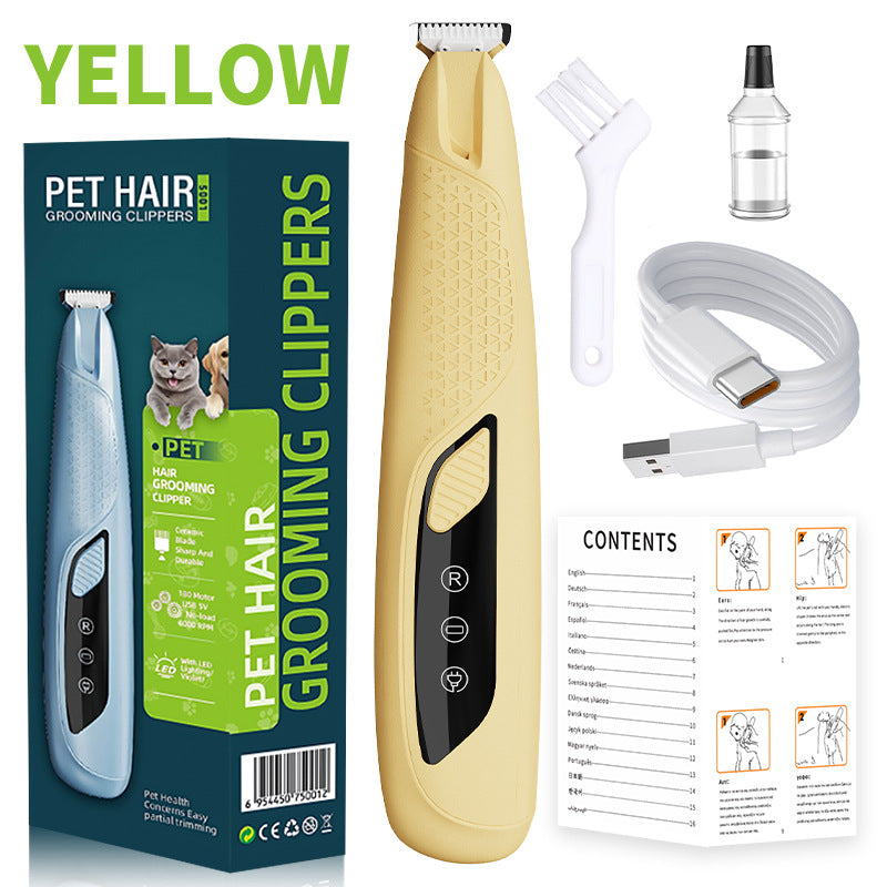 Quiet Cordless Paw Trimmer with LED Light for Dogs and Cats