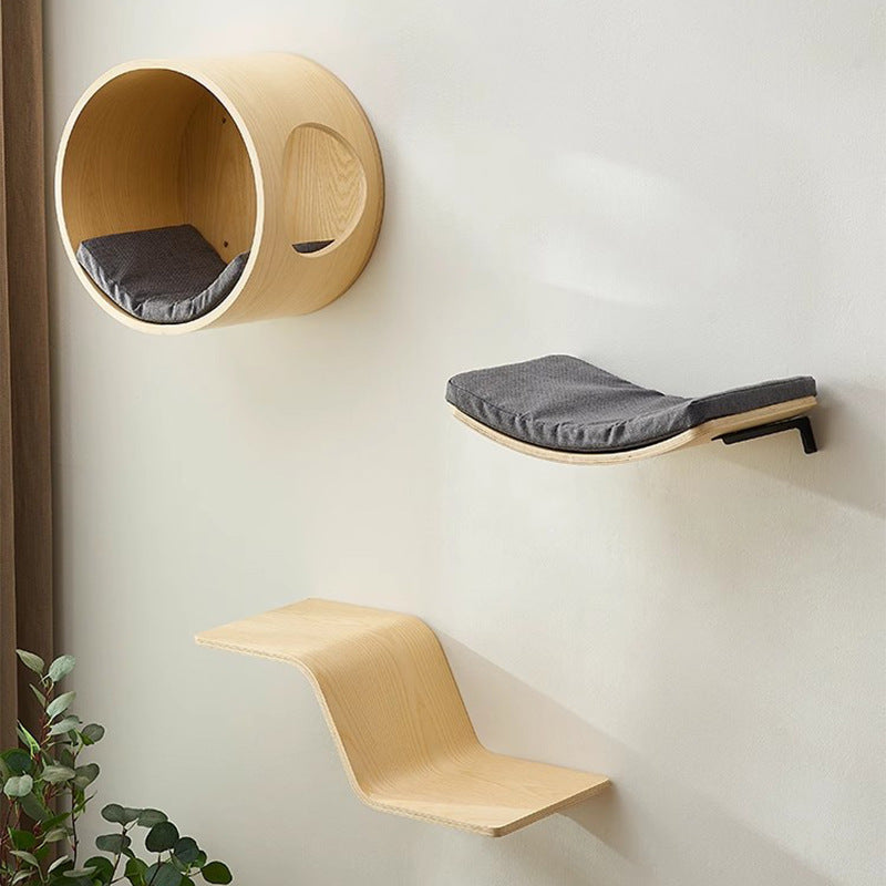 Solid wood wall-mounted cat furniture, detail photo 3